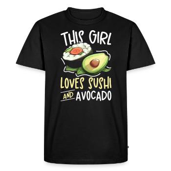 Avocado Sushi Roll Nigiri Avocado Fruit Guacamole - T-shirt Premium bio Homme - noir - Devant - Nico (187cm)