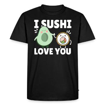 Avocado Sushi Roll Nigiri Avocado Fruit Guacamole - T-shirt Premium bio Homme - noir - Devant - Nico (187cm)