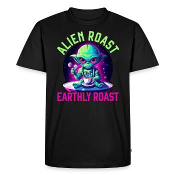 Alien Coffee Lover Caffeine UFO Extraterrestrial - Men's Premium Organic T-Shirt - black - Front - Nico (187cm)