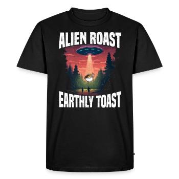Alien Coffee Lover Caffeine UFO Extraterrestrial - Men's Premium Organic T-Shirt - black - Front - Nico (187cm)