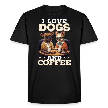 Dogs And Coffee Lover Caffeine Drinker Dog Owner - Men's Premium Organic T-Shirt - black - Front - Nico (187cm)