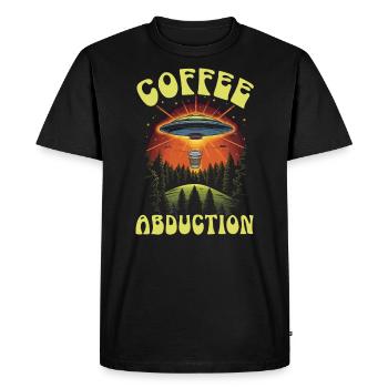 Alien Coffee Lover Caffeine UFO Extraterrestrial - Men's Premium Organic T-Shirt - black - Front - Nico (187cm)