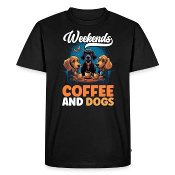 Dogs And Coffee Lover Caffeine Drinker Dog Owner - Men's Premium Organic T-Shirt - black - Front - Nico (187cm)