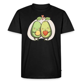 Avocat Couple Relation Avocat Fruit Guac - T-shirt Premium bio Homme - noir - Devant - Nico (187cm)