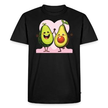 Avocat Couple Relation Avocat Fruit Guac - T-shirt Premium bio Homme - noir - Devant - Nico (187cm)