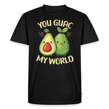 Avocat Couple Relation Avocat Fruit Guac - T-shirt Premium bio Homme - noir - Devant - Nico (187cm)