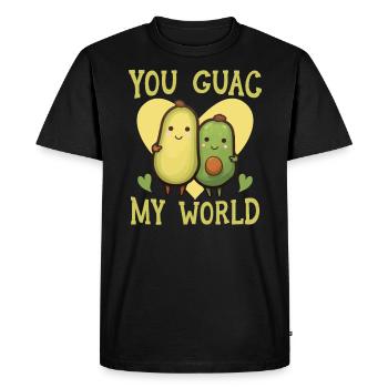 Avocat Couple Relation Avocat Fruit Guac - T-shirt Premium bio Homme - noir - Devant - Nico (187cm)