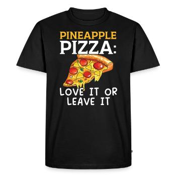 Pizza And Pineapple Tropical Fruit Pizza Eater - Men's Premium Organic T-Shirt - black - Front - Nico (187cm)