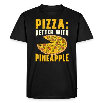 Pizza And Pineapple Tropical Fruit Pizza Eater - Men's Premium Organic T-Shirt - black - Front - Nico (187cm)