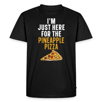 Pizza And Pineapple Tropical Fruit Pizza Eater - Men's Premium Organic T-Shirt - black - Front - Nico (187cm)