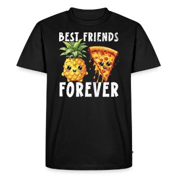 Pizza And Pineapple Tropical Fruit Pizza Eater - Men's Premium Organic T-Shirt - black - Front - Nico (187cm)