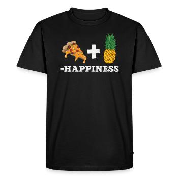 Pizza And Pineapple Tropical Fruit Pizza Eater - Men's Premium Organic T-Shirt - black - Front - Nico (187cm)
