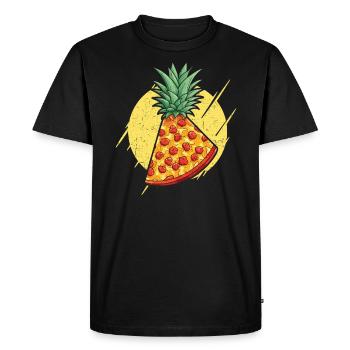 Pizza And Pineapple Tropical Fruit Pizza Eater - Men's Premium Organic T-Shirt - black - Front - Nico (187cm)