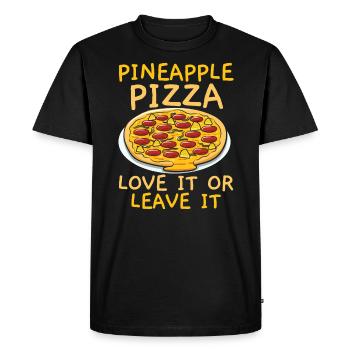 Pizza And Pineapple Tropical Fruit Pizza Eater - Men's Premium Organic T-Shirt - black - Front - Nico (187cm)