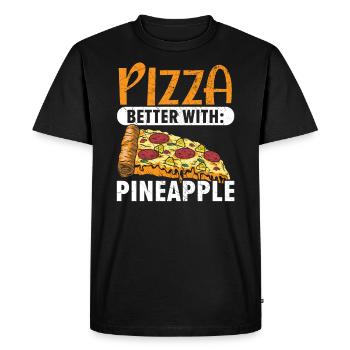 Pizza And Pineapple Tropical Fruit Pizza Eater - Men's Premium Organic T-Shirt - black - Front - Nico (187cm)