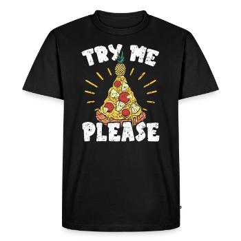 Pizza And Pineapple Tropical Fruit Pizza Eater - Men's Premium Organic T-Shirt - black - Front - Nico (187cm)