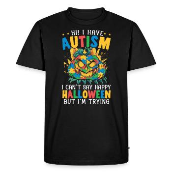 Autisme Halloween Trick ou Treat Sensibilisation à l’autisme - T-shirt Premium bio Homme - noir - Devant - Nico (187cm)
