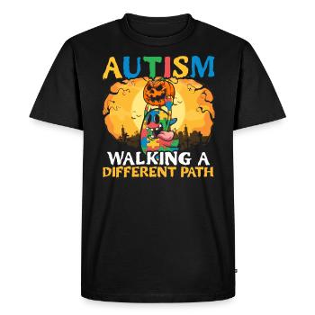 Autism Halloween Trick Or Treat Autism Awareness - Men's Premium Organic T-Shirt - black - Front - Nico (187cm)