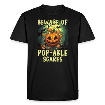Balloon Halloween Trick Or Treat Spooky Boo Ghost - T-shirt Premium bio Homme - noir - Devant - Nico (187cm)