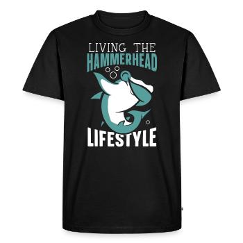 Hammerhead Shark Lover Marine Biology Underwater - T-shirt Premium bio Homme - noir - Devant - Nico (187cm)
