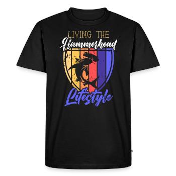 Hammerhead Shark Lover Marine Biology Underwater - T-shirt Premium bio Homme - noir - Devant - Nico (187cm)
