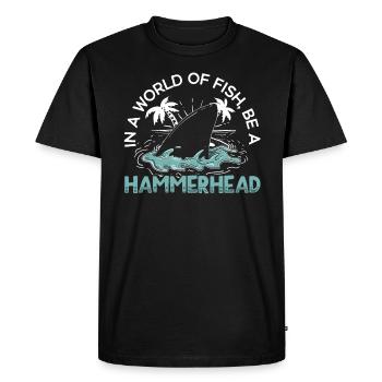 Hammerhead Shark Lover Marine Biology Underwater - T-shirt Premium bio Homme - noir - Devant - Nico (187cm)