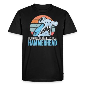 Hammerhead Shark Lover Marine Biology Underwater - T-shirt Premium bio Homme - noir - Devant - Nico (187cm)