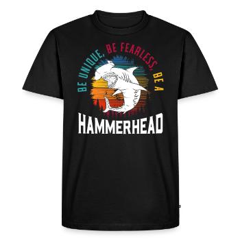 Hammerhead Shark Lover Marine Biology Underwater - T-shirt Premium bio Homme - noir - Devant - Nico (187cm)