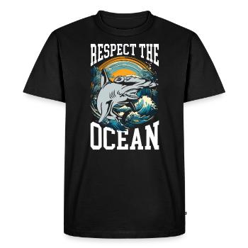 Hammerhead Shark Lover Marine Biology Underwater - T-shirt Premium bio Homme - noir - Devant - Nico (187cm)