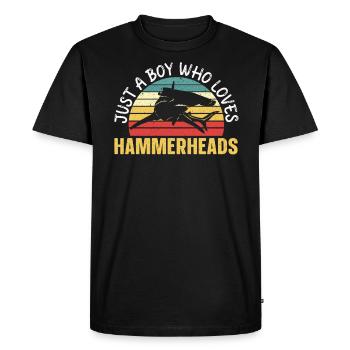 Hammerhead Shark Lover Marine Biology Underwater - T-shirt Premium bio Homme - noir - Devant - Nico (187cm)