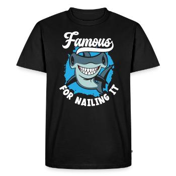 Hammerhead Shark Lover Marine Biology Underwater - Men's Premium Organic T-Shirt - black - Front - Nico (187cm)