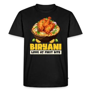 Biryani Lover Indian Food Desifood India Rice - Men's Premium Organic T-Shirt - black - Front - Nico (187cm)