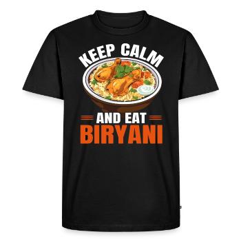 Biryani Lover Indian Food Desifood India Rice - Men's Premium Organic T-Shirt - black - Front - Nico (187cm)