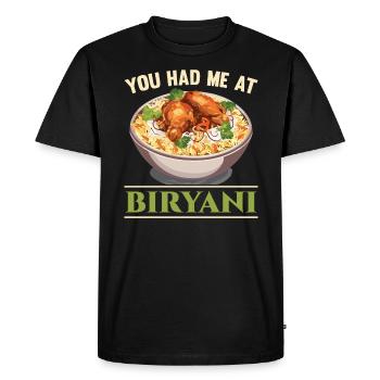 Biryani Lover Indian Food Desifood India Rice - Men's Premium Organic T-Shirt - black - Front - Nico (187cm)