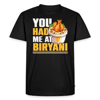 Biryani Lover Indian Food Desifood India Rice - Men's Premium Organic T-Shirt - black - Front - Nico (187cm)