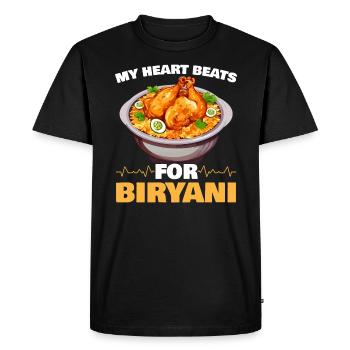 Biryani Lover Indian Food Desifood India Rice - Men's Premium Organic T-Shirt - black - Front - Nico (187cm)