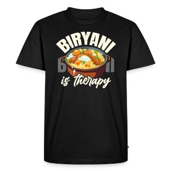 Biryani Lover Indian Food Desifood India Rice - Men's Premium Organic T-Shirt - black - Front - Nico (187cm)