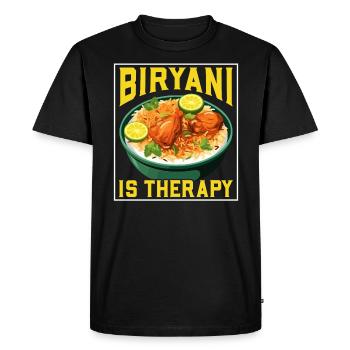 Biryani Lover Indian Food Desifood India Rice - Men's Premium Organic T-Shirt - black - Front - Nico (187cm)