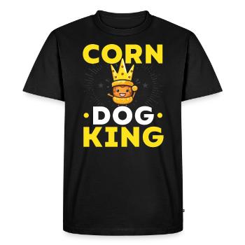 Corn Dog Lover Hot Dog Corndog Saucisse Hotdog - T-shirt Premium bio Homme - noir - Devant - Nico (187cm)