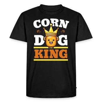 Corn Dog Lover Hot Dog Corndog Saucisse Hotdog - T-shirt Premium bio Homme - noir - Devant - Nico (187cm)