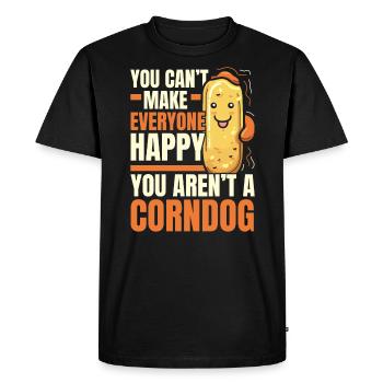 Corn Dog Lover Hot Dog Corndog Saucisse Hotdog - T-shirt Premium bio Homme - noir - Devant - Nico (187cm)