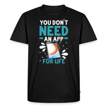 Digital Detox Mobile Phone Fasting Go Offline - T-shirt Premium bio Homme - noir - Devant - Nico (187cm)