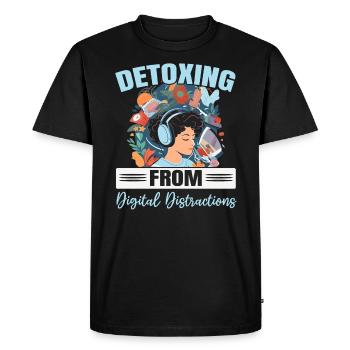 Digital Detox Mobile Phone Fasting Go Offline - T-shirt Premium bio Homme - noir - Devant - Nico (187cm)