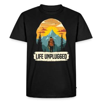 Digital Detox Mobile Phone Fasting Go Offline - T-shirt Premium bio Homme - noir - Devant - Nico (187cm)