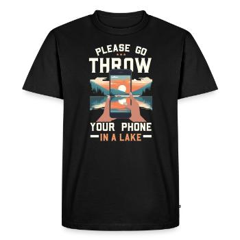 Digital Detox Mobile Phone Fasting Go Offline - T-shirt Premium bio Homme - noir - Devant - Nico (187cm)