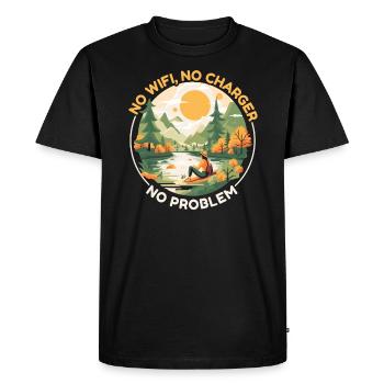 Digital Detox Mobile Phone Fasting Go Offline - T-shirt Premium bio Homme - noir - Devant - Nico (187cm)
