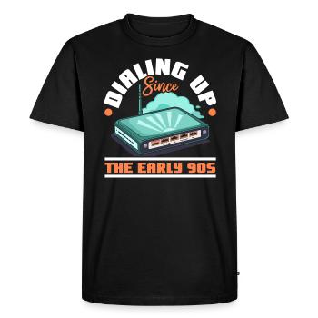 Dial Up Internet Connection 90's Computer Jokes - Men's Premium Organic T-Shirt - black - Front - Nico (187cm)