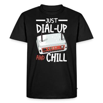 Dial Up Internet Connection 90's Computer Jokes - Men's Premium Organic T-Shirt - black - Front - Nico (187cm)