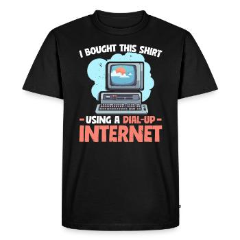 Dial Up Internet Connection 90's Computer Jokes - Men's Premium Organic T-Shirt - black - Front - Nico (187cm)