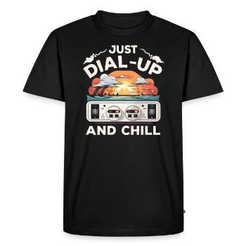 Dial Up Internet Connection 90's Computer Jokes - Men's Premium Organic T-Shirt - black - Front - Nico (187cm)